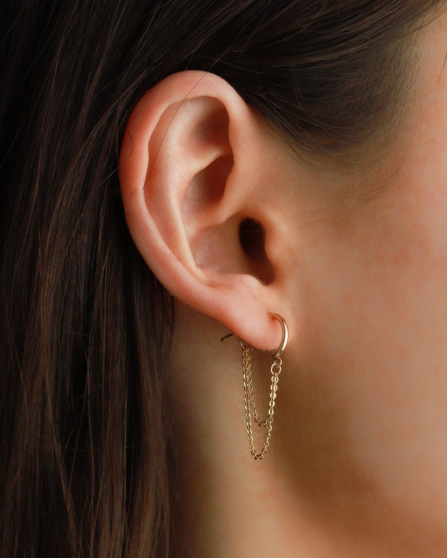 1948-Chain Loop J Hoops-Earrings-14k Gold-fill-Blue Ruby Jewellery-Vancouver Canada