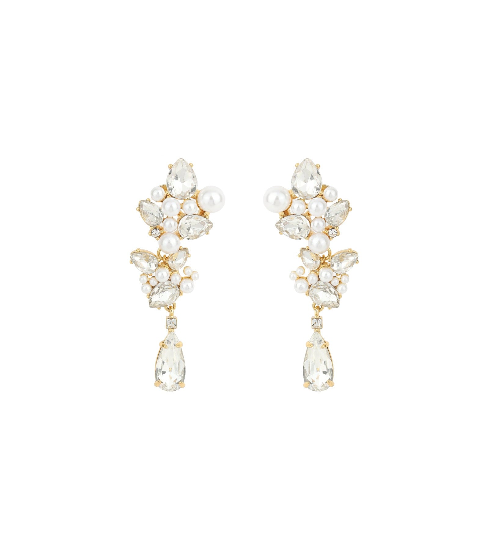 Olive & Piper-Chantilly Studs-Earrings-Oxidized Gold, Crystal-Blue Ruby Jewellery-Vancouver Canada