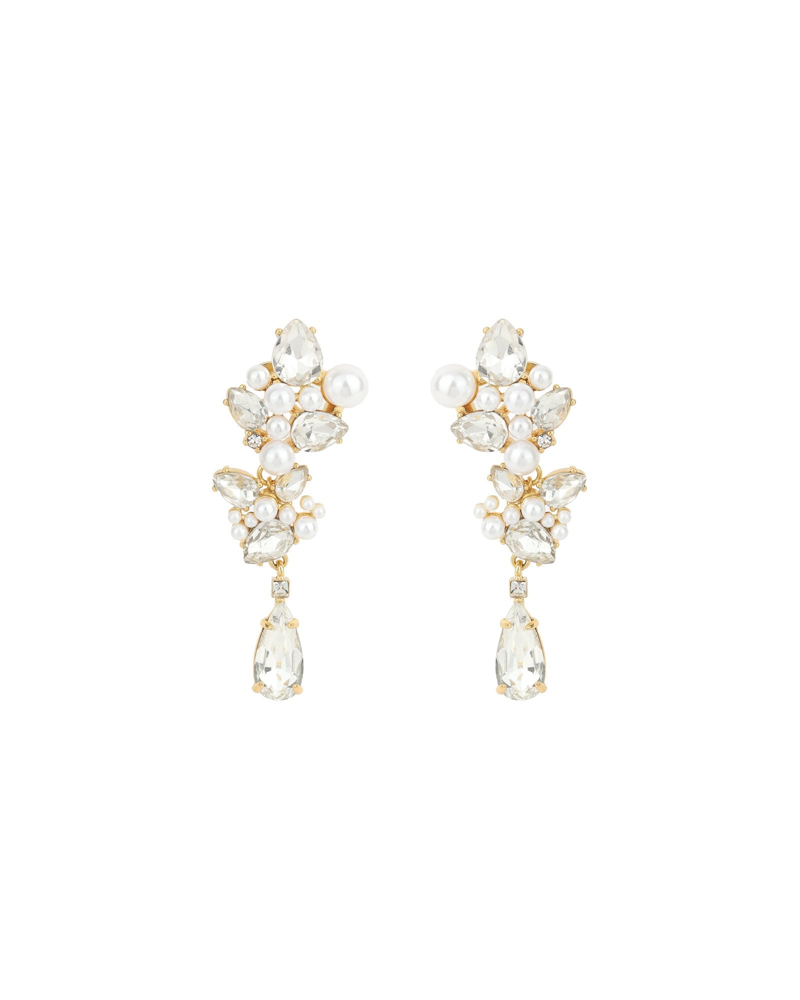 Olive & Piper-Chantilly Studs-Earrings-Oxidized Gold, Crystal-Blue Ruby Jewellery-Vancouver Canada