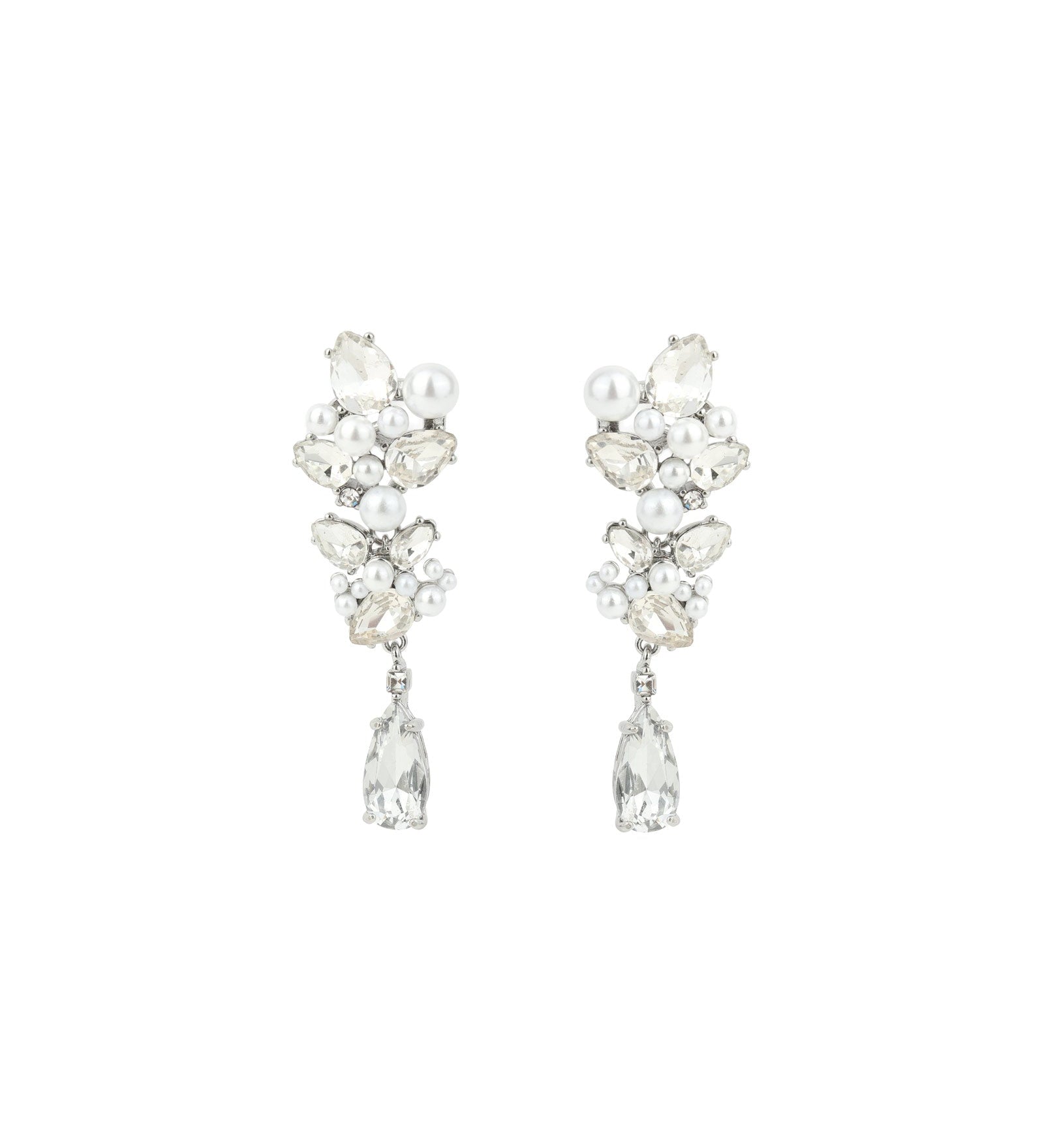 Olive & Piper-Chantilly Studs-Earrings-Silver-Tone, Crystal-Blue Ruby Jewellery-Vancouver Canada