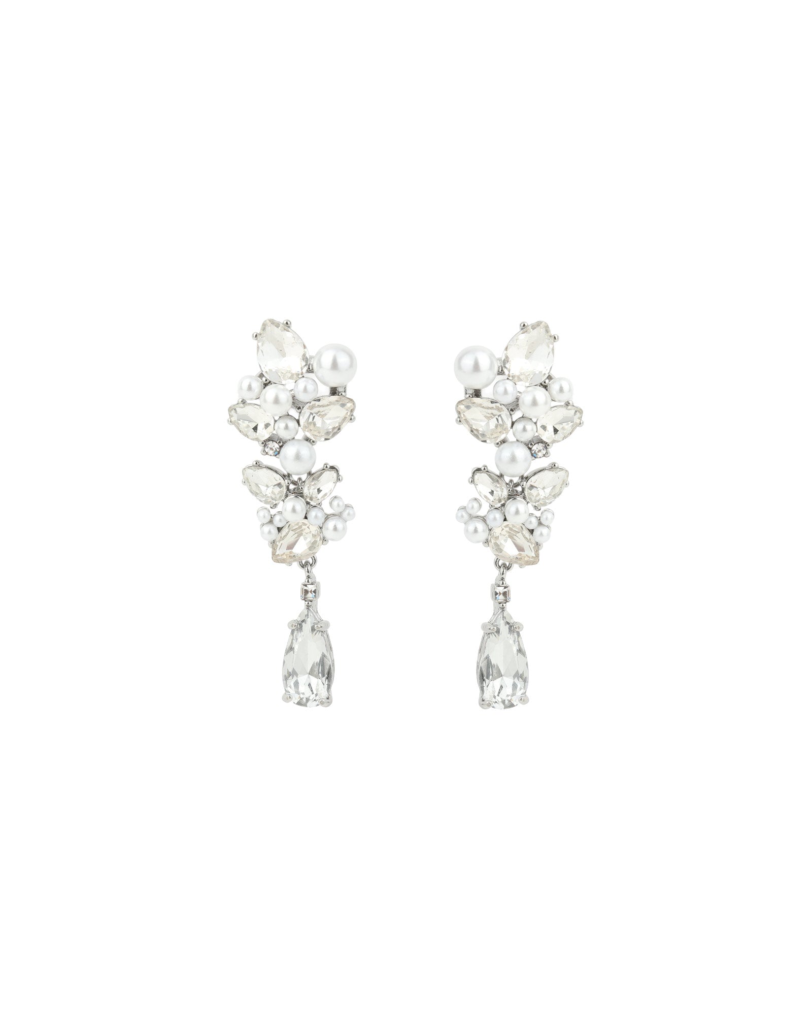 Olive & Piper-Chantilly Studs-Earrings-Silver-Tone, Crystal-Blue Ruby Jewellery-Vancouver Canada