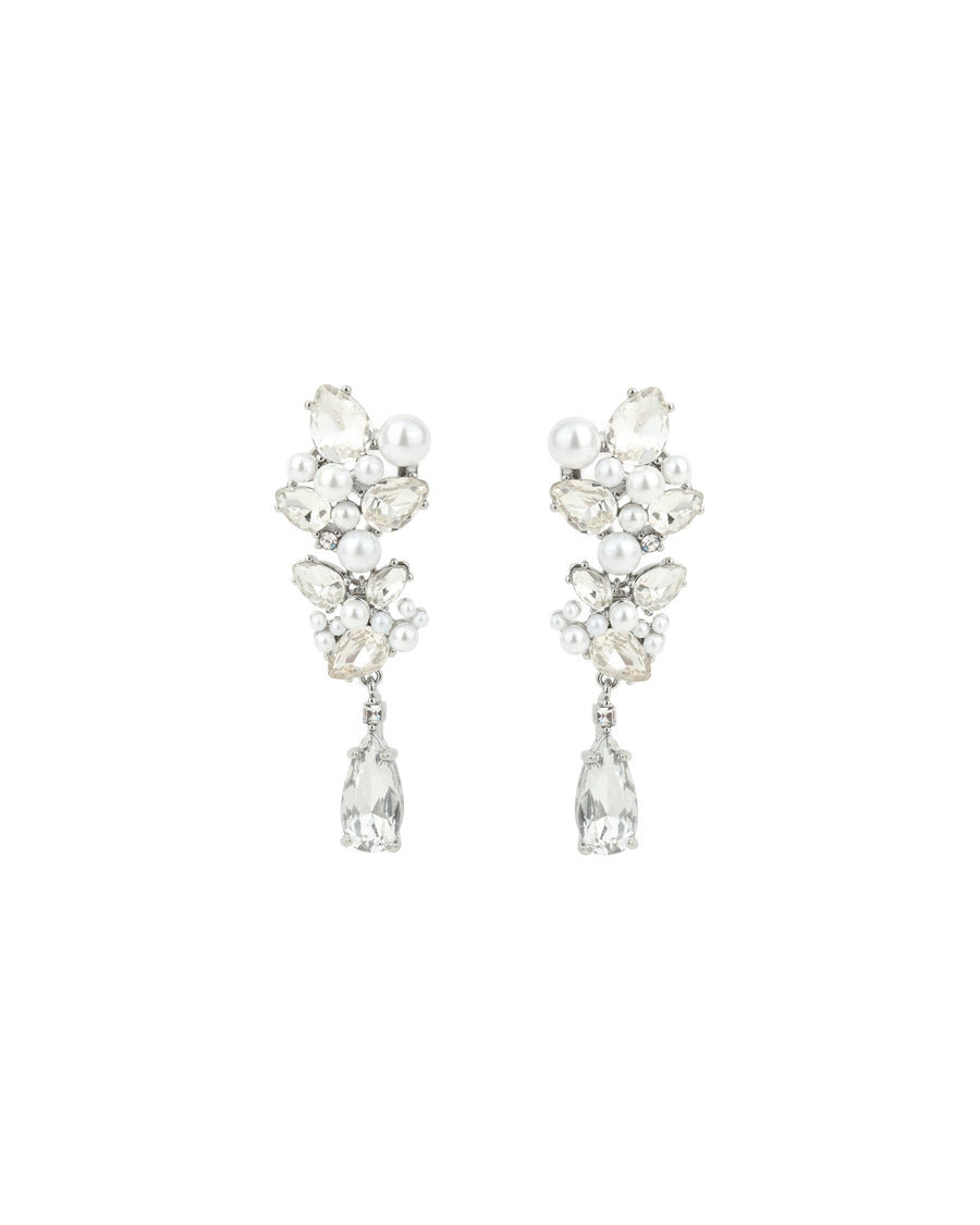 Olive & Piper-Chantilly Studs-Earrings-Silver-Tone, Crystal-Blue Ruby Jewellery-Vancouver Canada