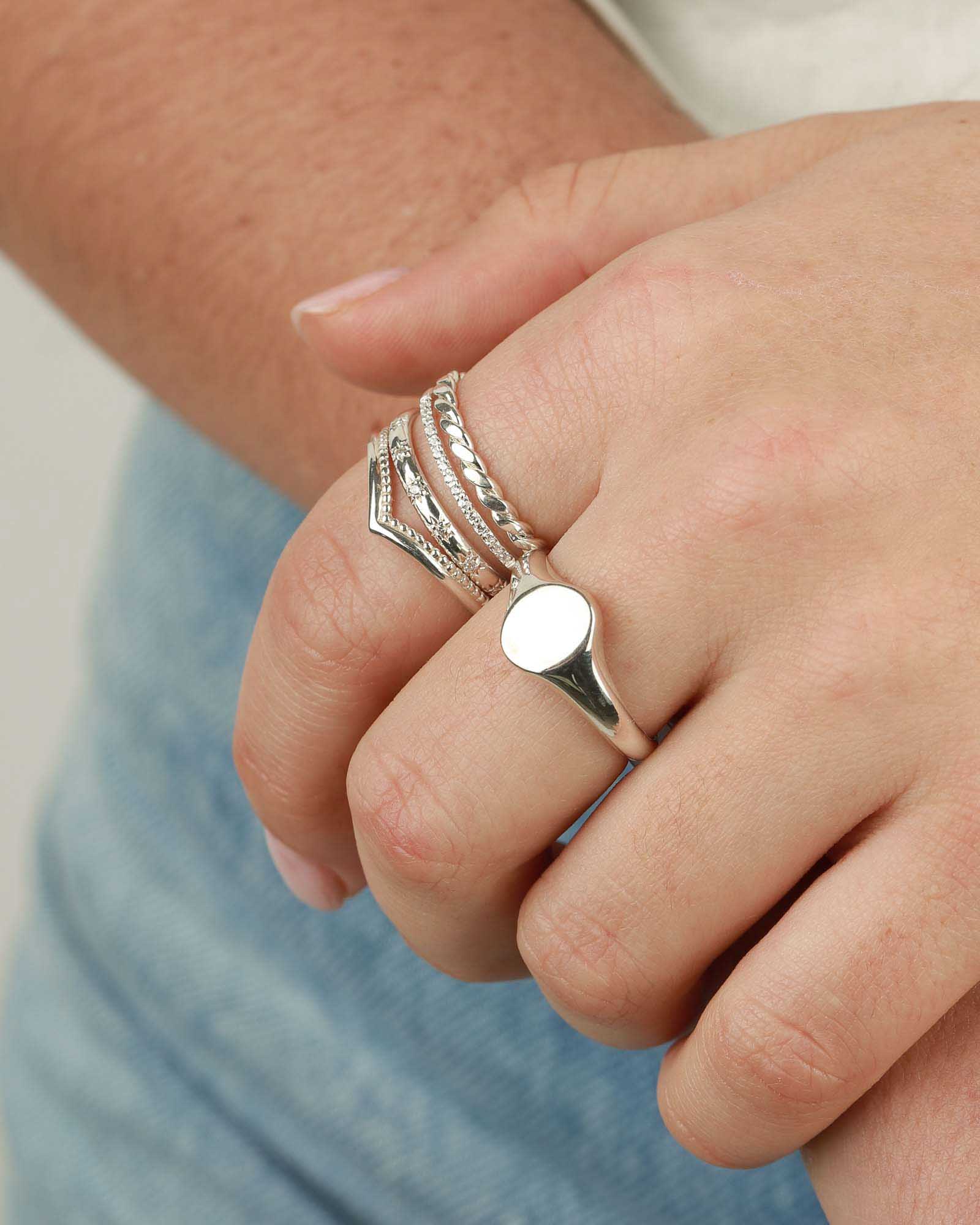 Tashi-Chevron Beaded Ring-Rings-Blue Ruby Jewellery-Vancouver Canada