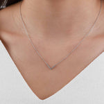 Quiet Icon-Chevron CZ Necklace-Necklaces-Rhodium Plated Sterling Silver, Cubic Zirconia-Blue Ruby Jewellery-Vancouver Canada