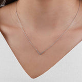 Quiet Icon-Chevron CZ Necklace-Necklaces-Rhodium Plated Sterling Silver, Cubic Zirconia-Blue Ruby Jewellery-Vancouver Canada