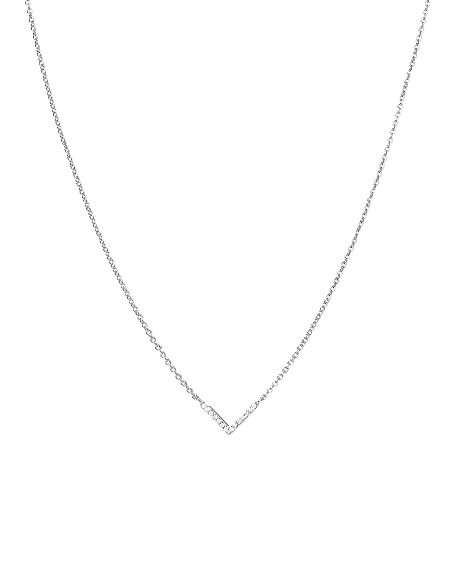 Quiet Icon-Chevron CZ Necklace-Necklaces-Rhodium Plated Sterling Silver, Cubic Zirconia-Blue Ruby Jewellery-Vancouver Canada