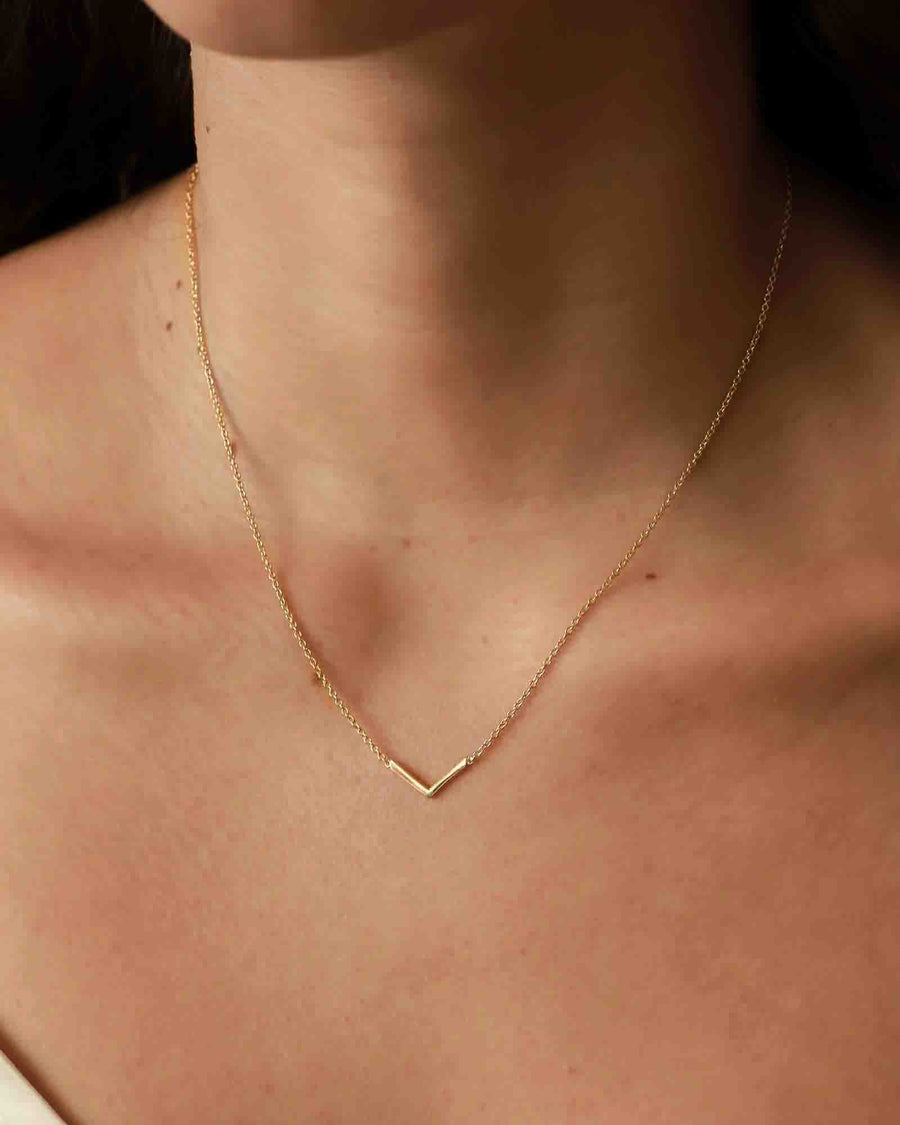 Tashi-Chevron Necklace-Necklaces-14k Gold Vermeil-Blue Ruby Jewellery-Vancouver Canada