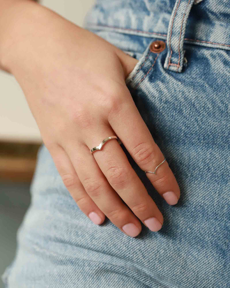 Tashi-Chevron Thick Ring-Rings-Blue Ruby Jewellery-Vancouver Canada