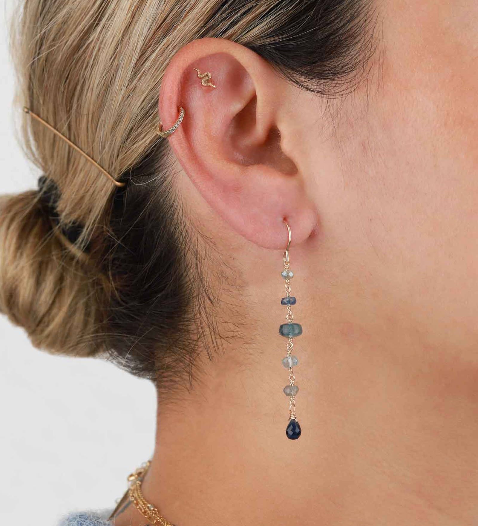 Poppy Rose-Cindy Hooks-Earrings-14k Gold-fill, Blue Sapphire, Aquamarine-Blue Ruby Jewellery-Vancouver Canada