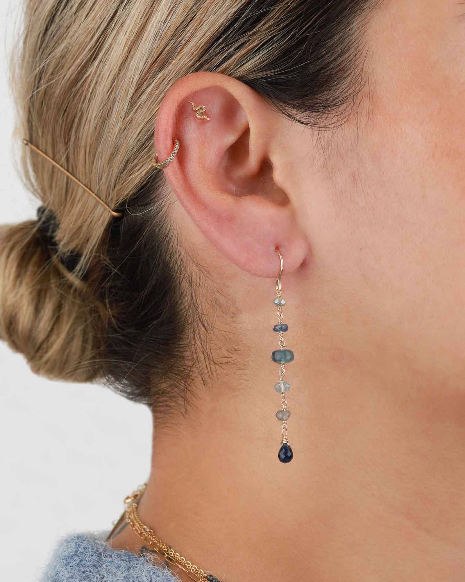 Poppy Rose-Cindy Hooks-Earrings-14k Gold-fill, Blue Sapphire, Aquamarine-Blue Ruby Jewellery-Vancouver Canada
