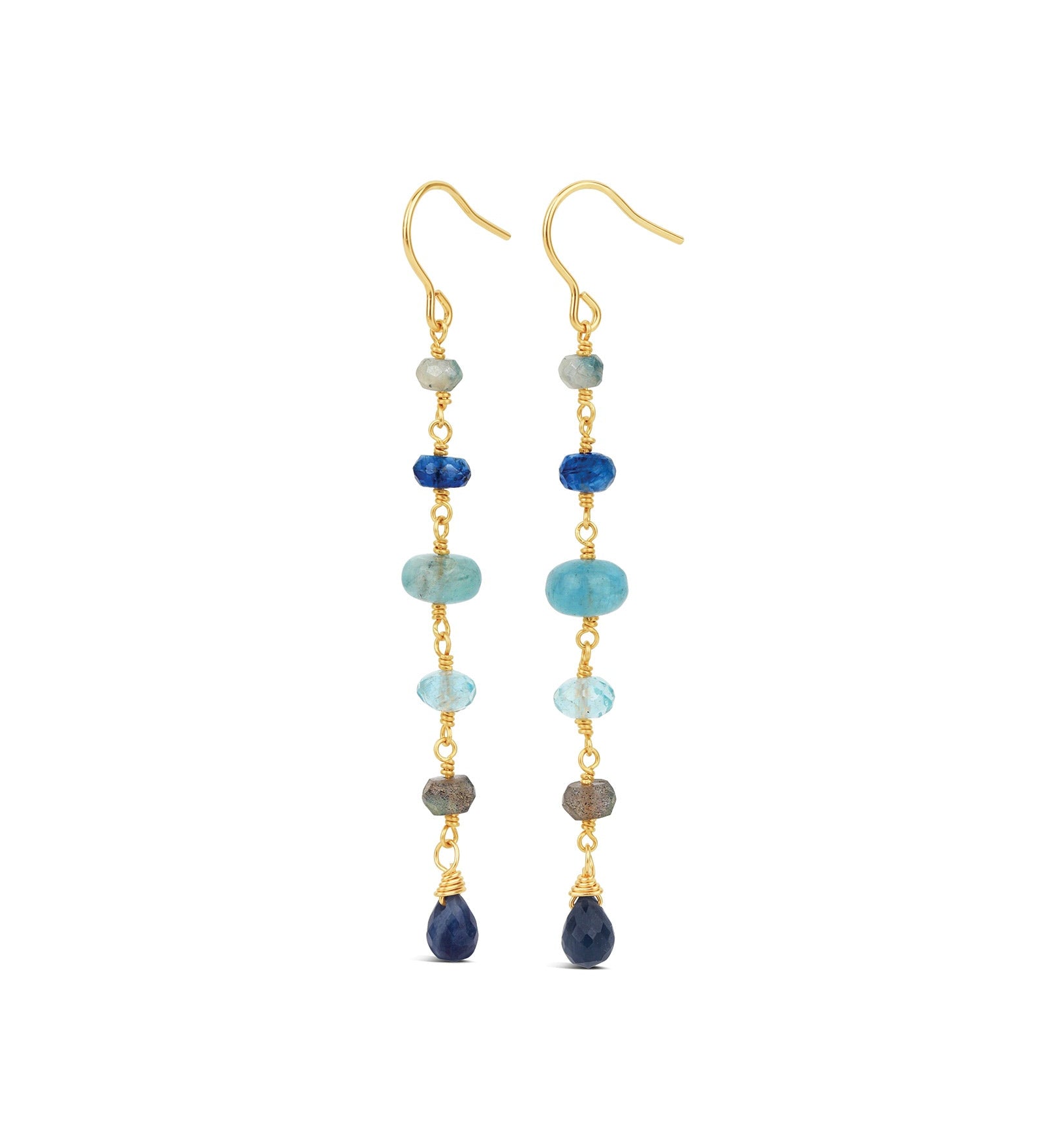 Poppy Rose-Cindy Hooks-Earrings-14k Gold-fill, Blue Sapphire, Aquamarine-Blue Ruby Jewellery-Vancouver Canada