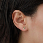 Scosha-Circle Stud I Diamond + Mixed Gems-Earrings-14k Yellow Gold, Diamond, Ruby, Emerald, Blue Sapphire, Peach Sapphire-Blue Ruby Jewellery-Vancouver Canada