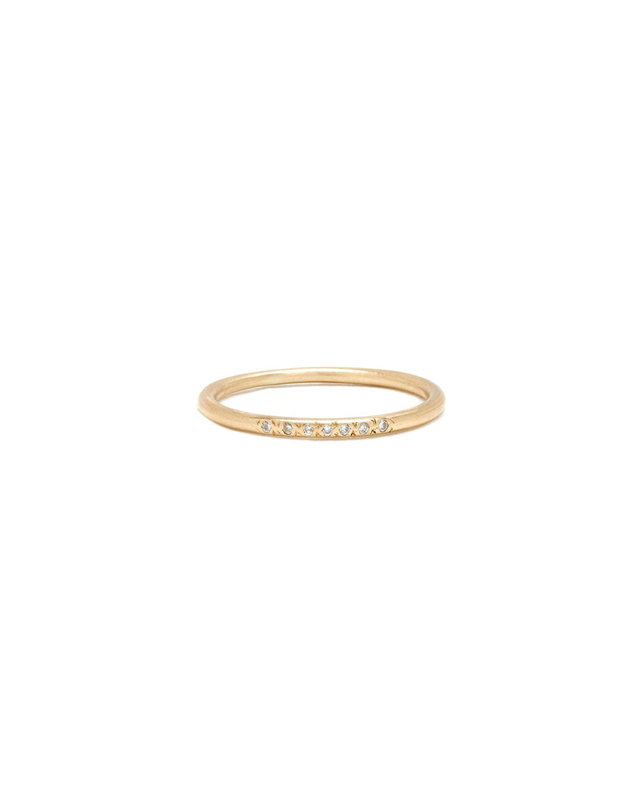 Scosha Classic Diamond Stack Band 10k Yellow Gold Diamond Blue