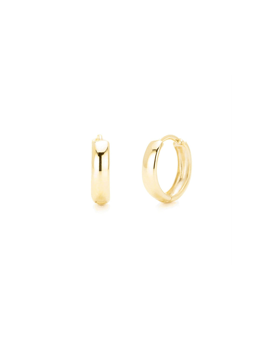 Quiet Icon-Classic Flat Huggies I 12mm-Earrings-14k Gold Vermeil-Blue Ruby Jewellery-Vancouver Canada