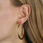 Tashi-Classic Hoops | 50mm-Earrings-14k Gold Vermeil-Blue Ruby Jewellery-Vancouver Canada