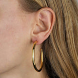 Tashi-Classic Hoops | 50mm-Earrings-14k Gold Vermeil-Blue Ruby Jewellery-Vancouver Canada