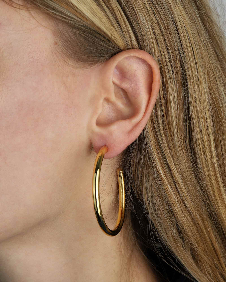 Tashi-Classic Hoops | 50mm-Earrings-14k Gold Vermeil-Blue Ruby Jewellery-Vancouver Canada