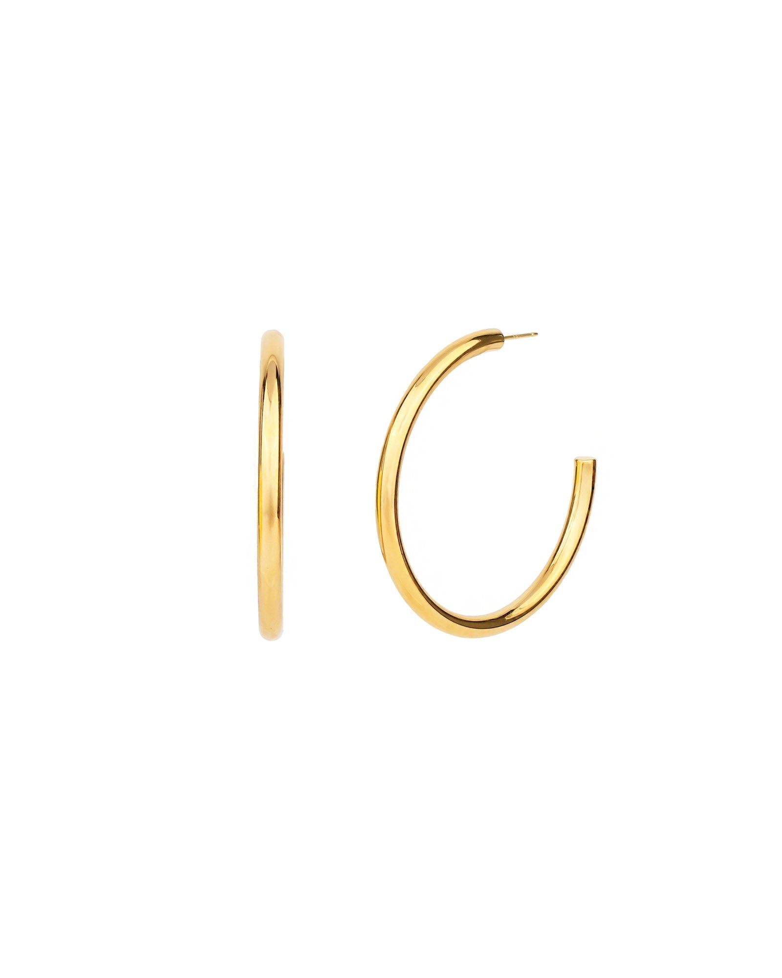 Tashi-Classic Hoops | 50mm-Earrings-14k Gold Vermeil-Blue Ruby Jewellery-Vancouver Canada