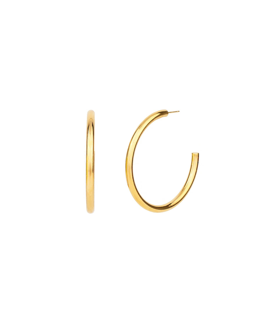 Tashi-Classic Hoops | 50mm-Earrings-14k Gold Vermeil-Blue Ruby Jewellery-Vancouver Canada