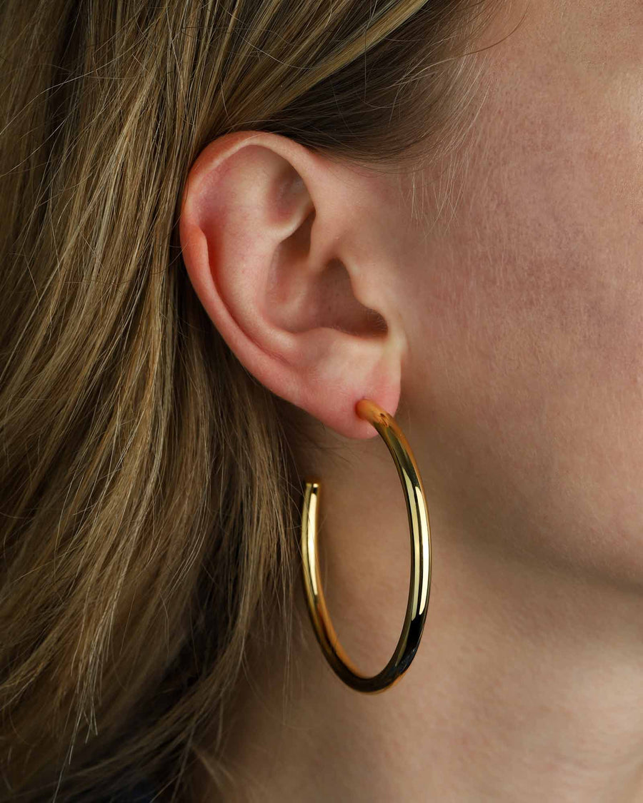 Tashi-Classic Hoops | 55mm-Earrings-14k Gold Vermeil-Blue Ruby Jewellery-Vancouver Canada