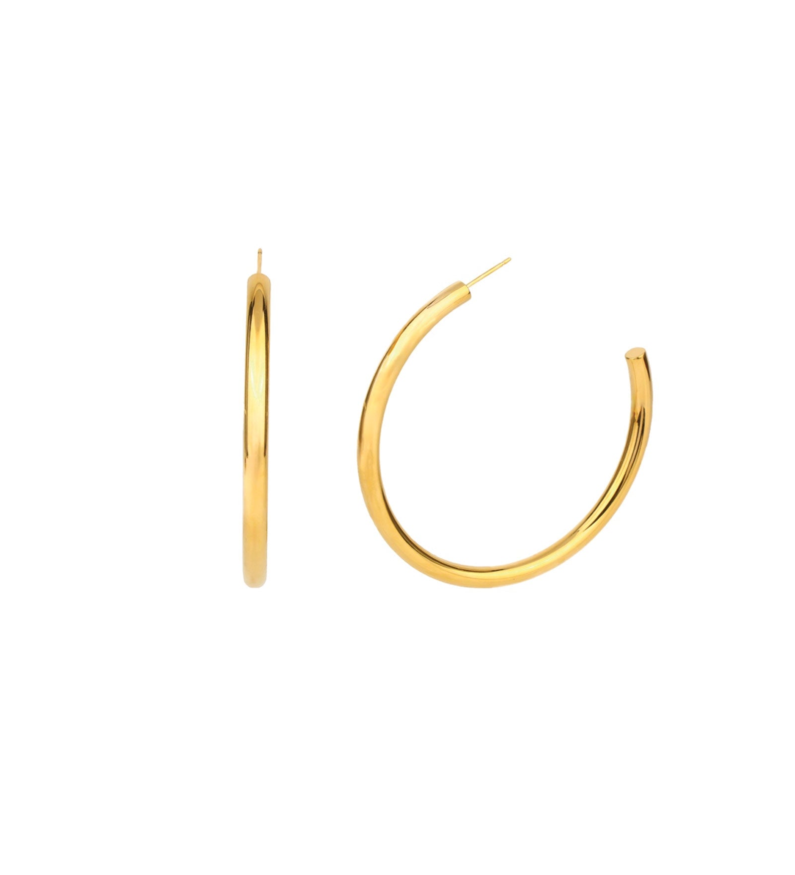 Tashi-Classic Hoops | 55mm-Earrings-14k Gold Vermeil-Blue Ruby Jewellery-Vancouver Canada