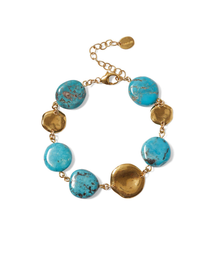 Chan Luu-Coin Bracelet-Bracelets-18k Gold Vermeil, Turquoise-Blue Ruby Jewellery-Vancouver Canada