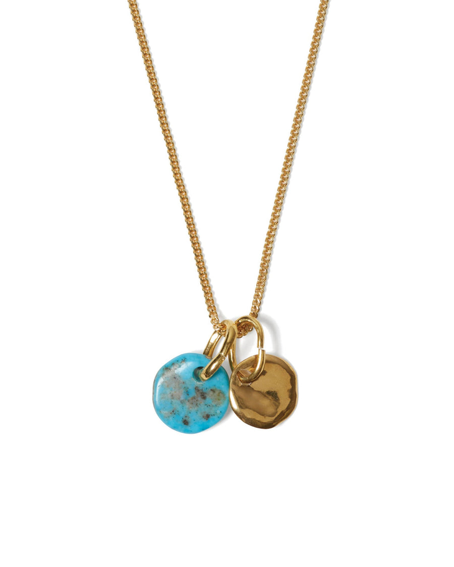 Chan Luu-Coin Charm Necklace-Necklaces-18k Gold Vermeil, Turquoise-Blue Ruby Jewellery-Vancouver Canada