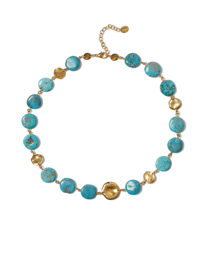 Chan Luu-Coin Necklace-Necklaces-18k Gold Vermeil, Turquoise-Blue Ruby Jewellery-Vancouver Canada
