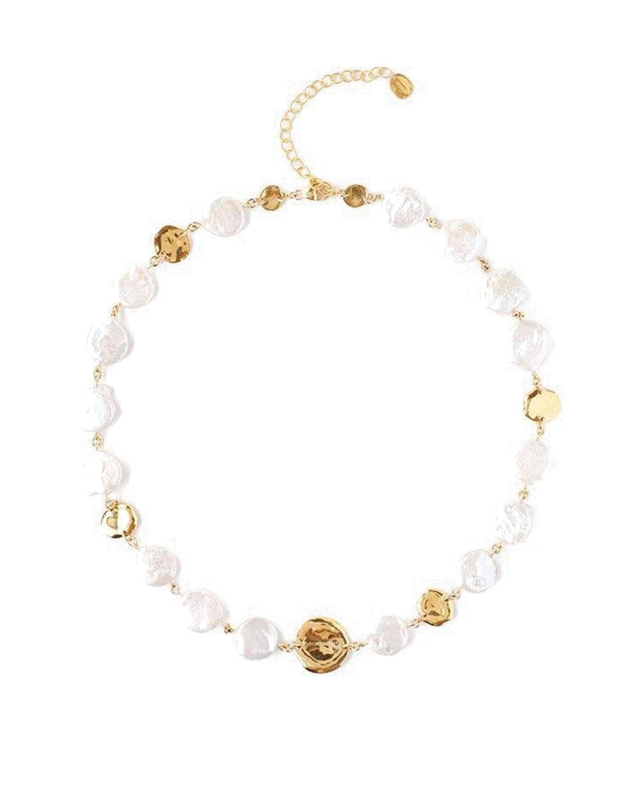 Chan Luu-Coin Necklace-Necklaces-18k Gold Vermeil, White Pearl-Blue Ruby Jewellery-Vancouver Canada