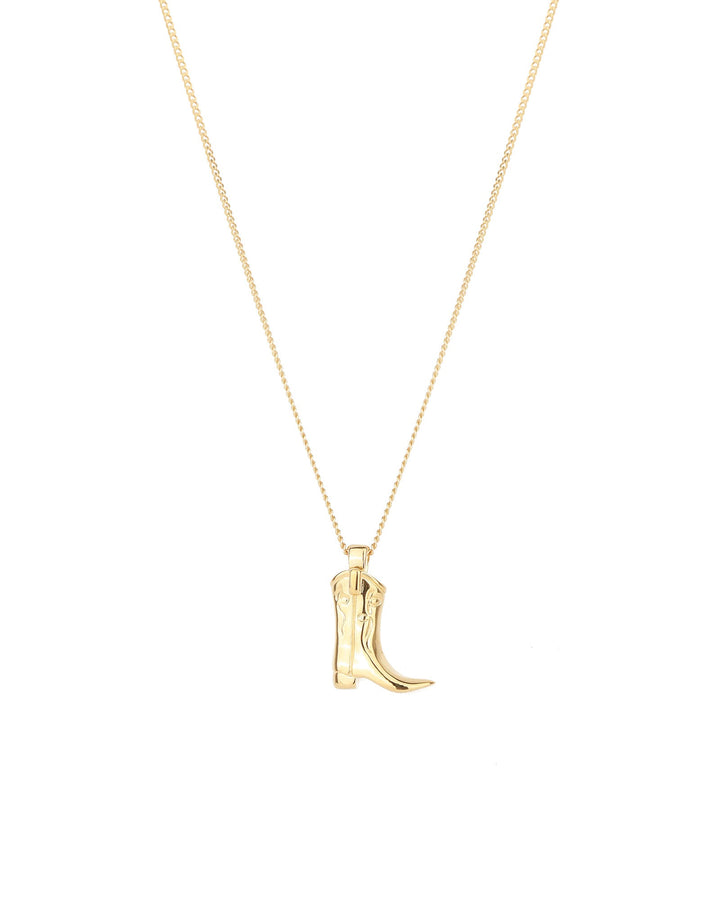 Wolf Circus Cowboy Boot Charm Necklace Gold Plated 14k Gold fill Blue Ruby Jewellery