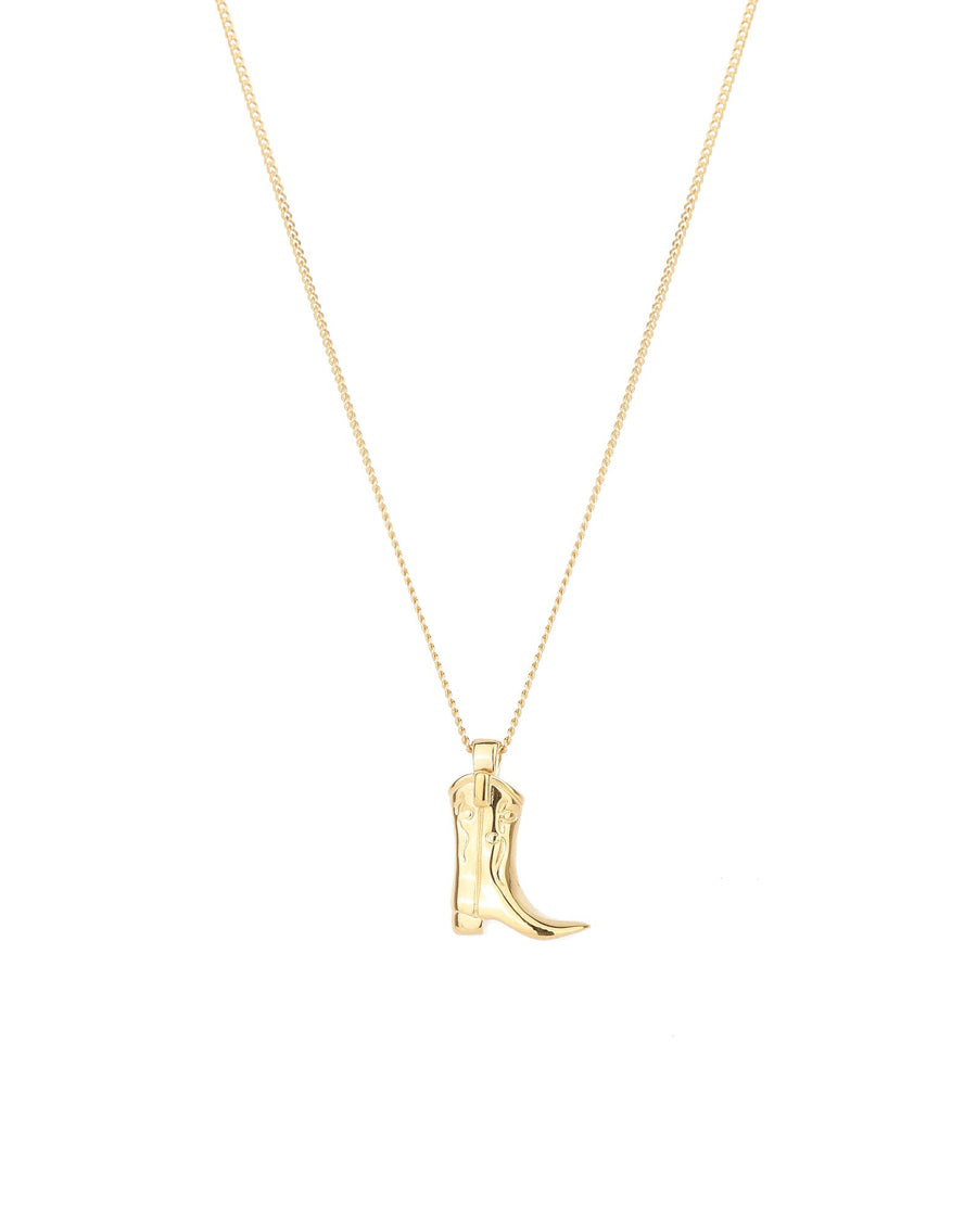Wolf Circus-Cowboy Boot Charm Necklace-Necklaces-Gold Plated, 14k Gold-fill-Blue Ruby Jewellery-Vancouver Canada