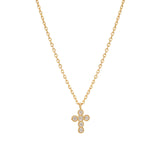 Quiet Icon-Cross Bezel CZ Necklace-Necklaces-14k Gold Vermeil, Cubic Zirconia-Blue Ruby Jewellery-Vancouver Canada