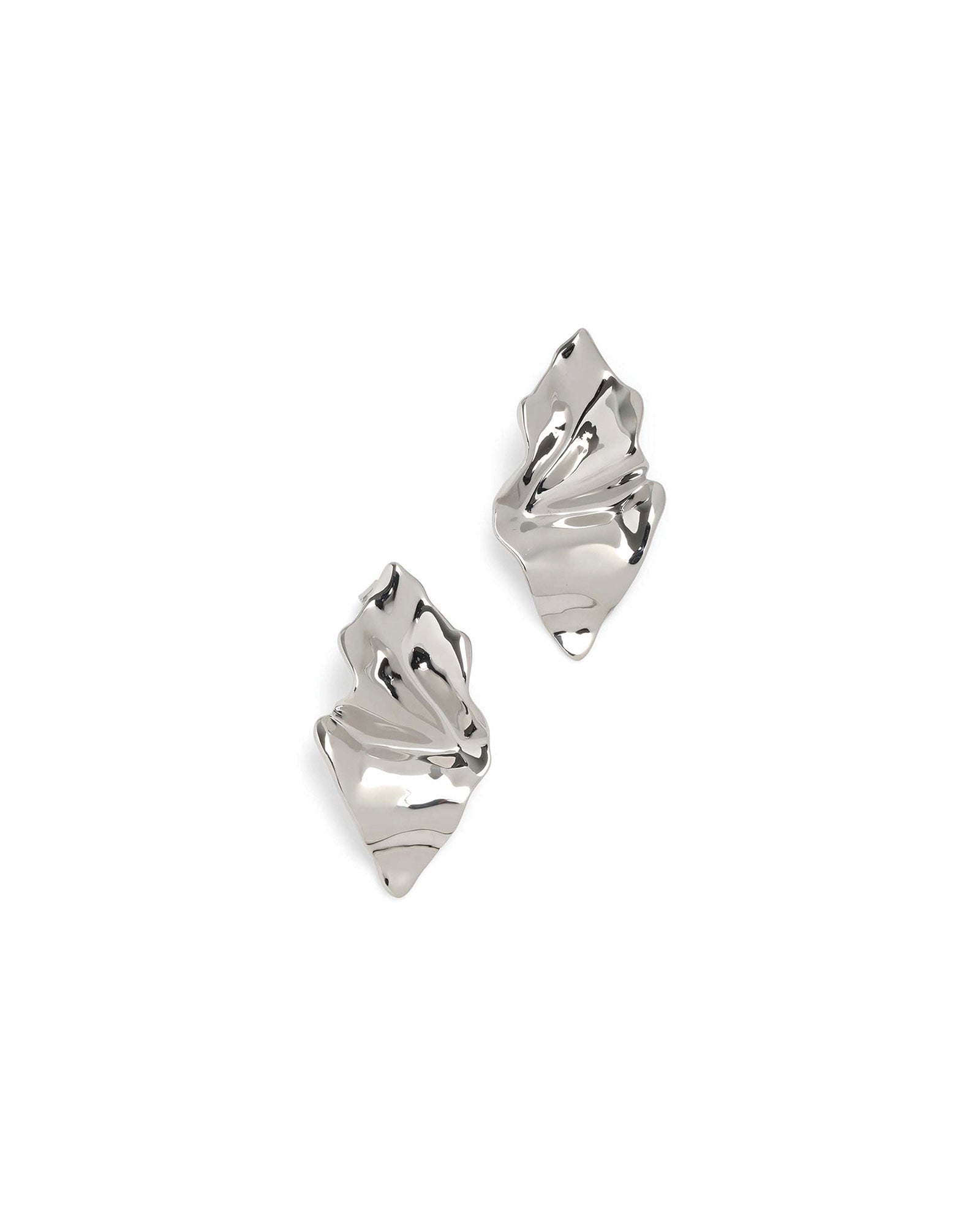 Alexis Bittar-Crumpled Small Post Earrings-Earrings-Rodium Plated Brass-Blue Ruby Jewellery-Vancouver Canada