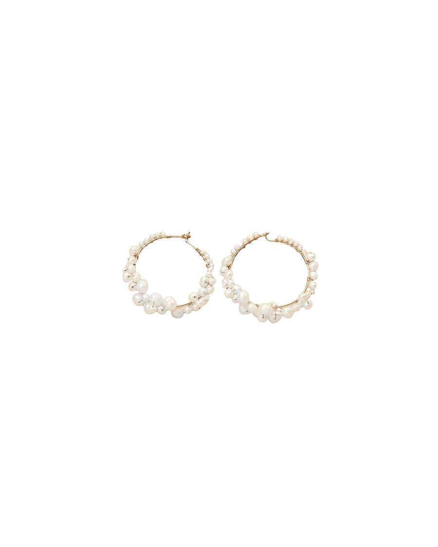 Olive & Piper-Cruz Pearl Hoops-Earrings-14k Gold Plated, Freshwater Pearls-Blue Ruby Jewellery-Vancouver Canada