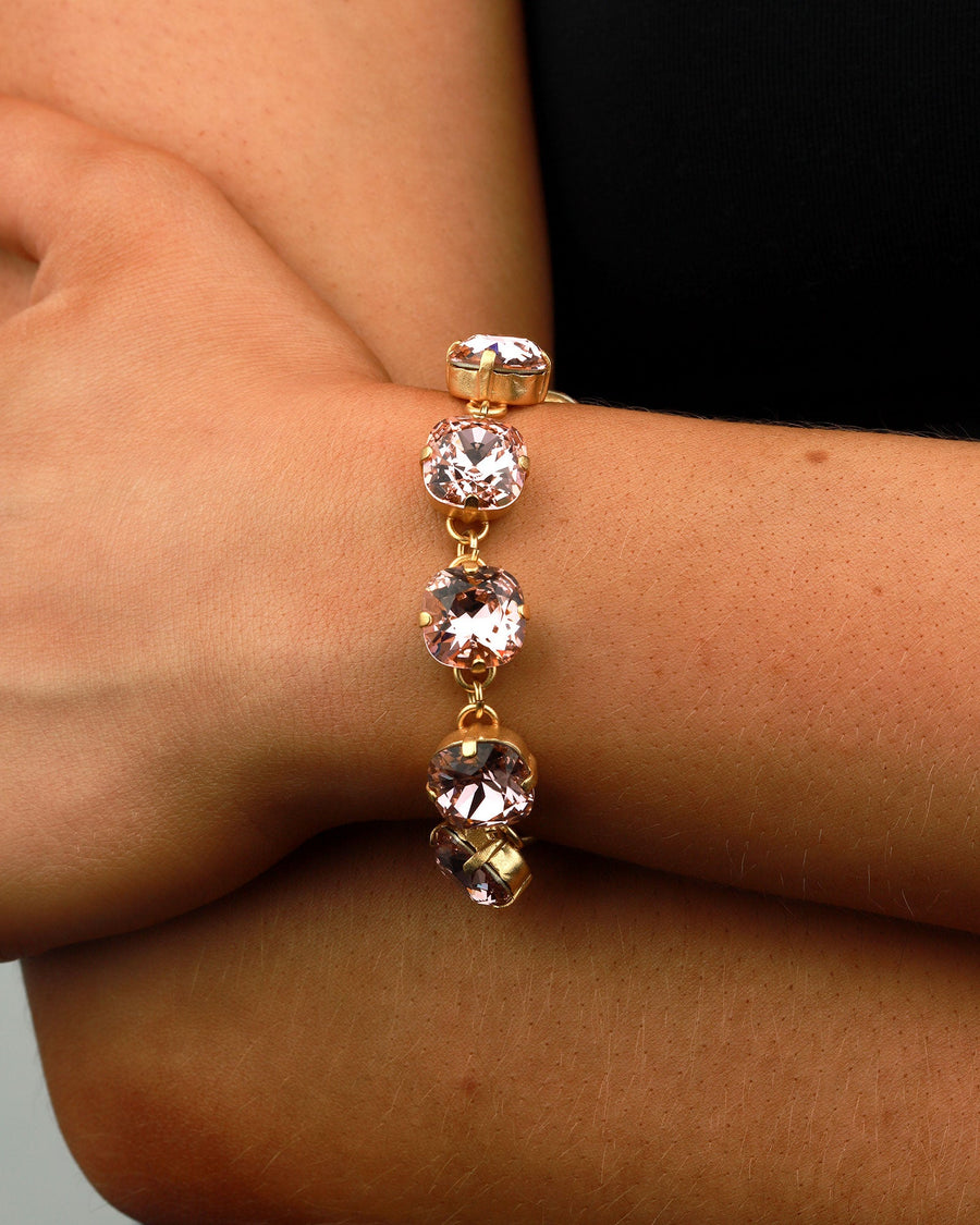 La Vie Parisienne-Crystal Bracelet | 12mm-Bracelets-14k Gold Plated, Blush Crystal-Blue Ruby Jewellery-Vancouver Canada