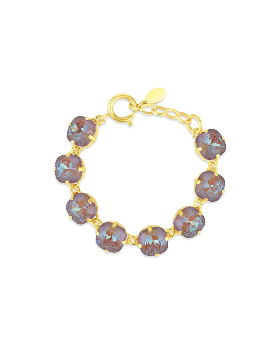 La Vie Parisienne-Crystal Bracelet | 12mm-Bracelets-14k Gold Plated, Dusty Pink Crystal-Blue Ruby Jewellery-Vancouver Canada