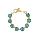 La Vie Parisienne-Crystal Bracelet | 12mm-Bracelets-14k Gold Plated, Silky Sage Crystal-Blue Ruby Jewellery-Vancouver Canada
