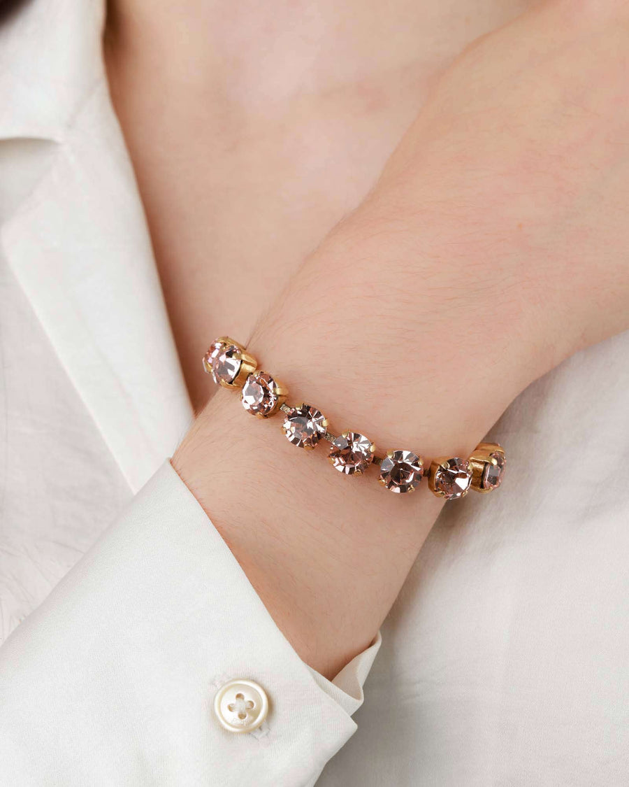 La Vie Parisienne-Crystal Bracelet | 8mm-Bracelets-14k Gold Plated, Blush Crystal-Blue Ruby Jewellery-Vancouver Canada