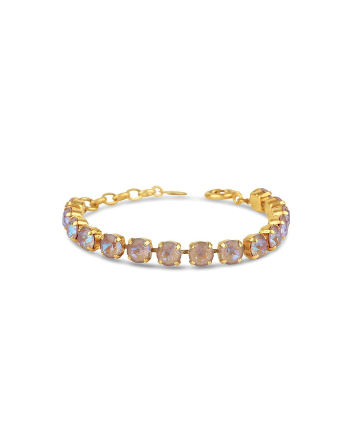 La Vie Parisienne-Crystal Bracelet | 8mm-Bracelets-14k Gold Plated, Dusty Pink Crystal-Blue Ruby Jewellery-Vancouver Canada