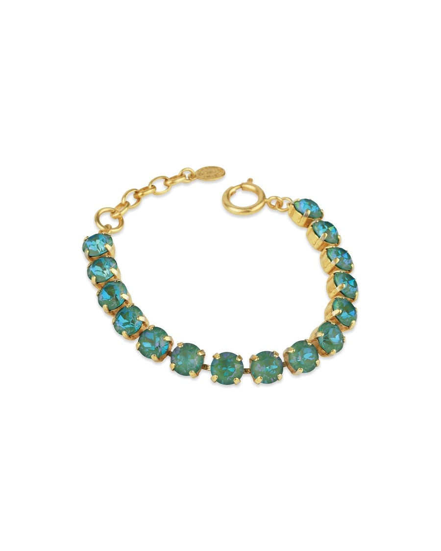 La Vie Parisienne-Crystal Bracelet | 8mm-Bracelets-14k Gold Plated, Silky Sage Crystal-Blue Ruby Jewellery-Vancouver Canada