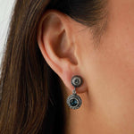 La Vie Parisienne-Crystal Converter Clip-On Earrings-Clip On Earrings-Sterling Silver Plated, White Crystal-Blue Ruby Jewellery-Vancouver Canada
