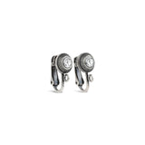 La Vie Parisienne-Crystal Converter Clip-On Earrings-Clip On Earrings-Sterling Silver Plated, White Crystal-Blue Ruby Jewellery-Vancouver Canada