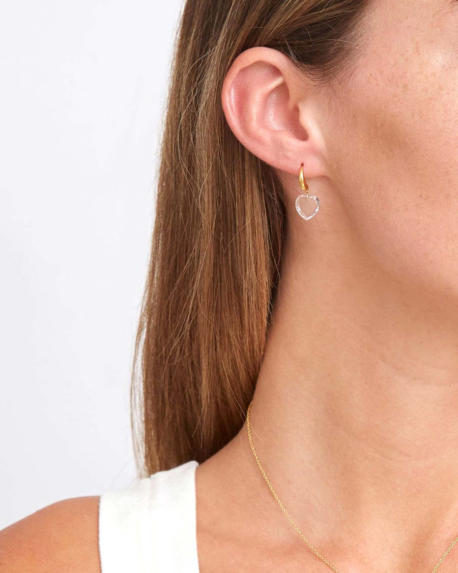 Chan Luu-Crystal Heart Earrings-Earrings-18k Gold Vermeil, Crystal-Blue Ruby Jewellery-Vancouver Canada
