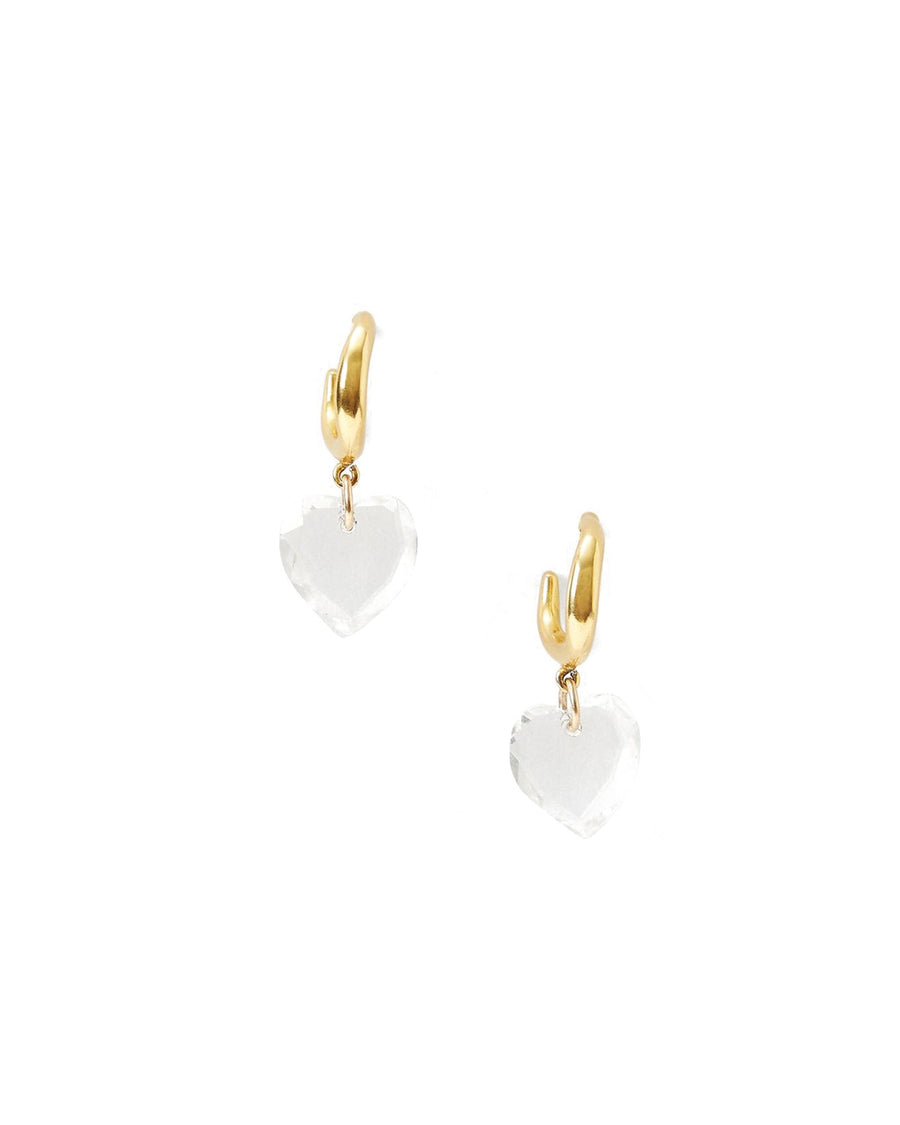Chan Luu-Crystal Heart Earrings-Earrings-18k Gold Vermeil, Crystal-Blue Ruby Jewellery-Vancouver Canada