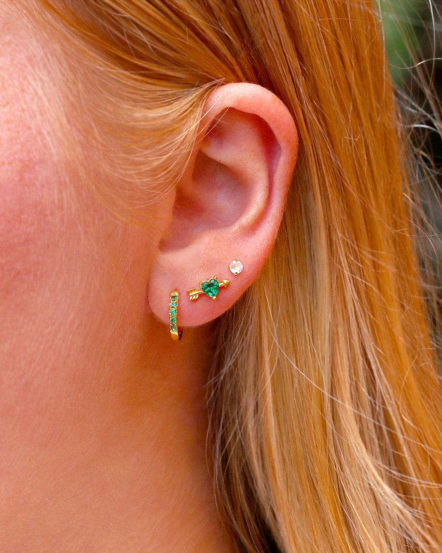 Kris Nations-Crystal Huggie Hoop Earrings-Earrings-Blue Ruby Jewellery-Vancouver Canada