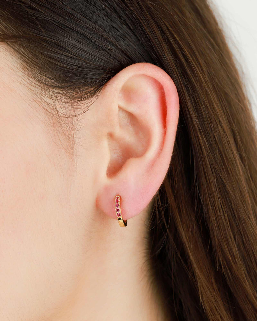 Kris Nations-Crystal Huggie Hoop Earrings-Earrings-Blue Ruby Jewellery-Vancouver Canada