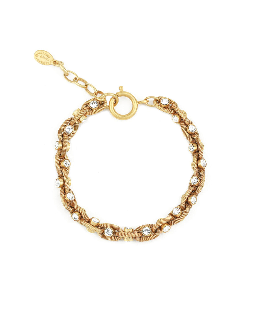La Vie Parisienne-Crystal In Link Bracelet-Bracelets-Gold Plated, White Crystal-Blue Ruby Jewellery-Vancouver Canada