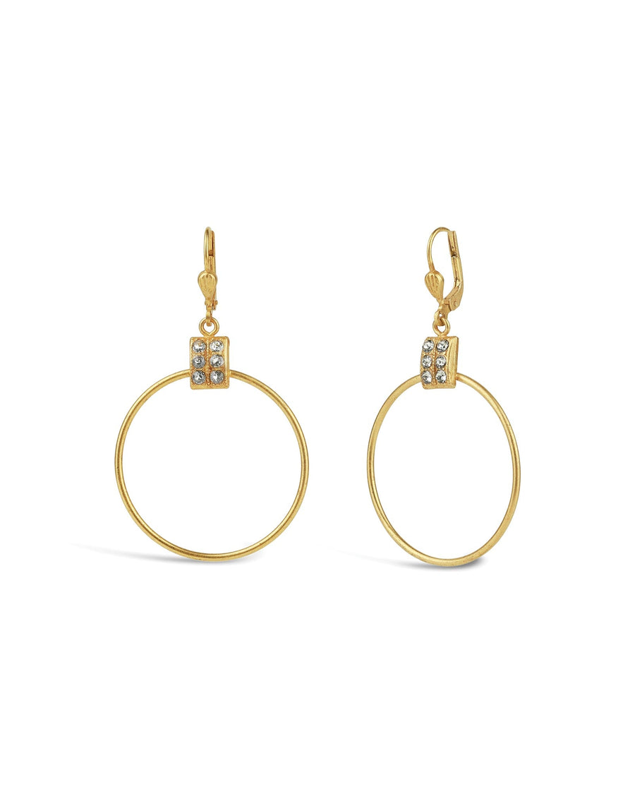 La Vie Parisienne-Crystal Top Hoops-Earrings-14k Gold plated Black Diamond-Blue Ruby Jewellery-Vancouver Canada