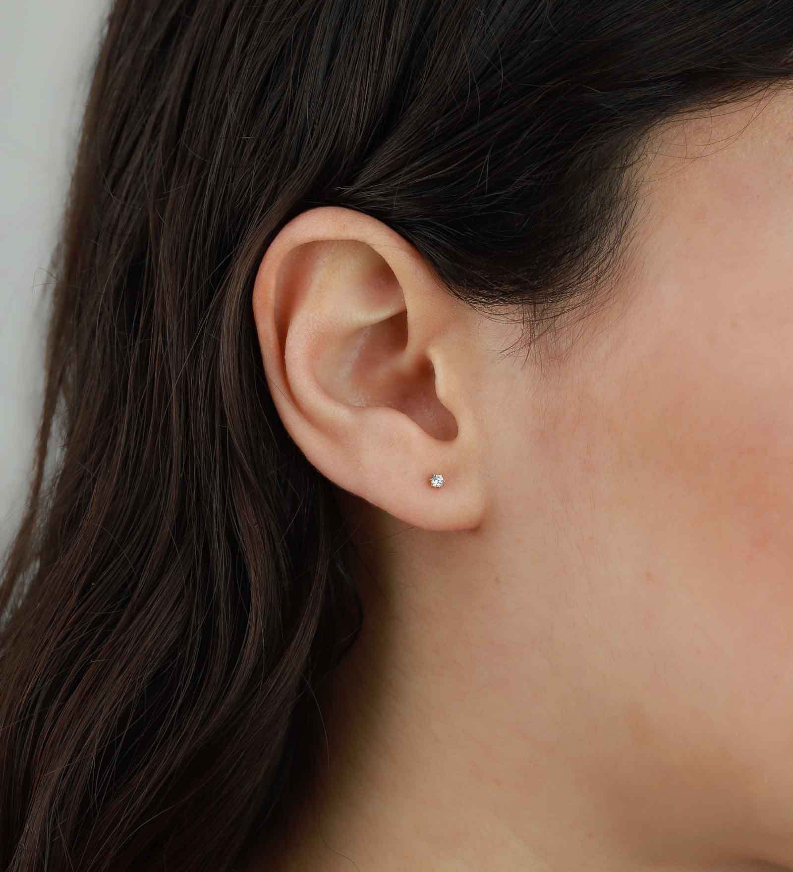 Tai-Cubic Zirconia Stud-Earrings-Gold Plated, Cubic Zirconia-Blue Ruby Jewellery-Vancouver Canada