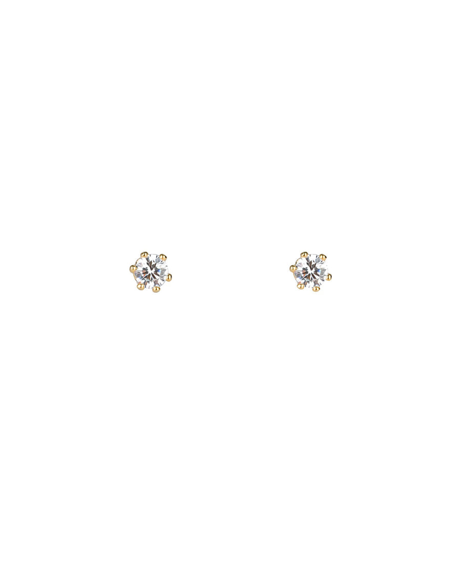 Tai-Cubic Zirconia Stud-Earrings-Gold Plated, Cubic Zirconia-Blue Ruby Jewellery-Vancouver Canada